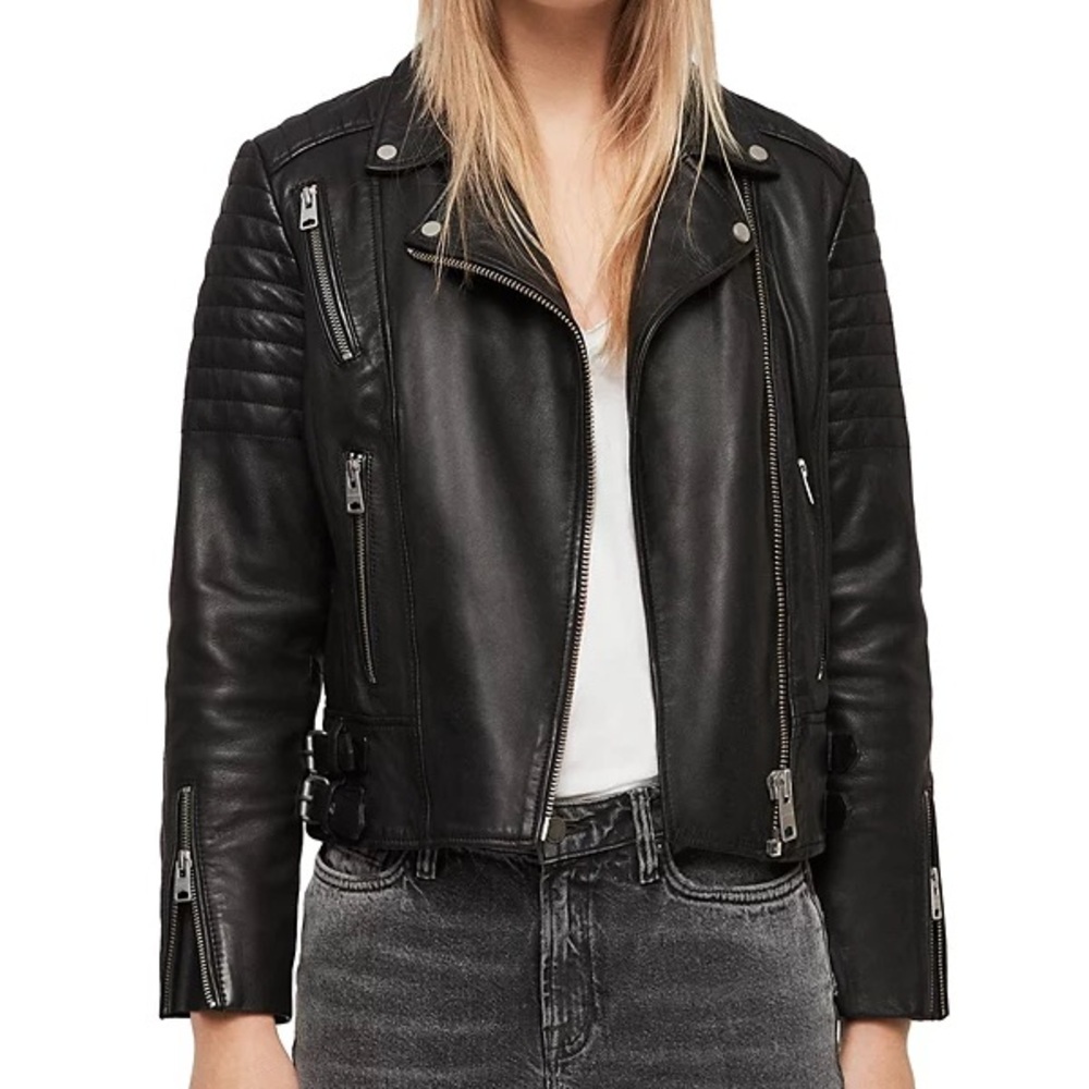 All Saints Papin leather biker jacket Black - US6